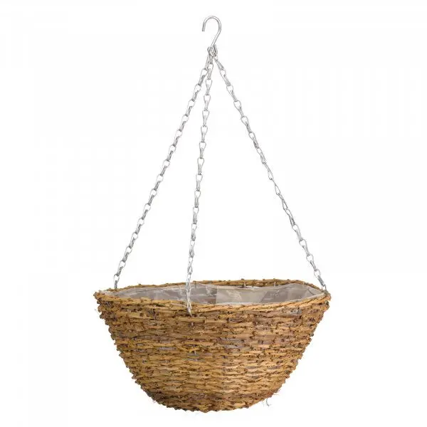 12-Inch Country-Style Rattan Hanging Basket 1