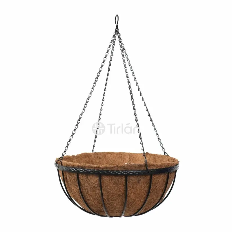 16-Inch Wrought-Iron Saxon Hanging Basket 1