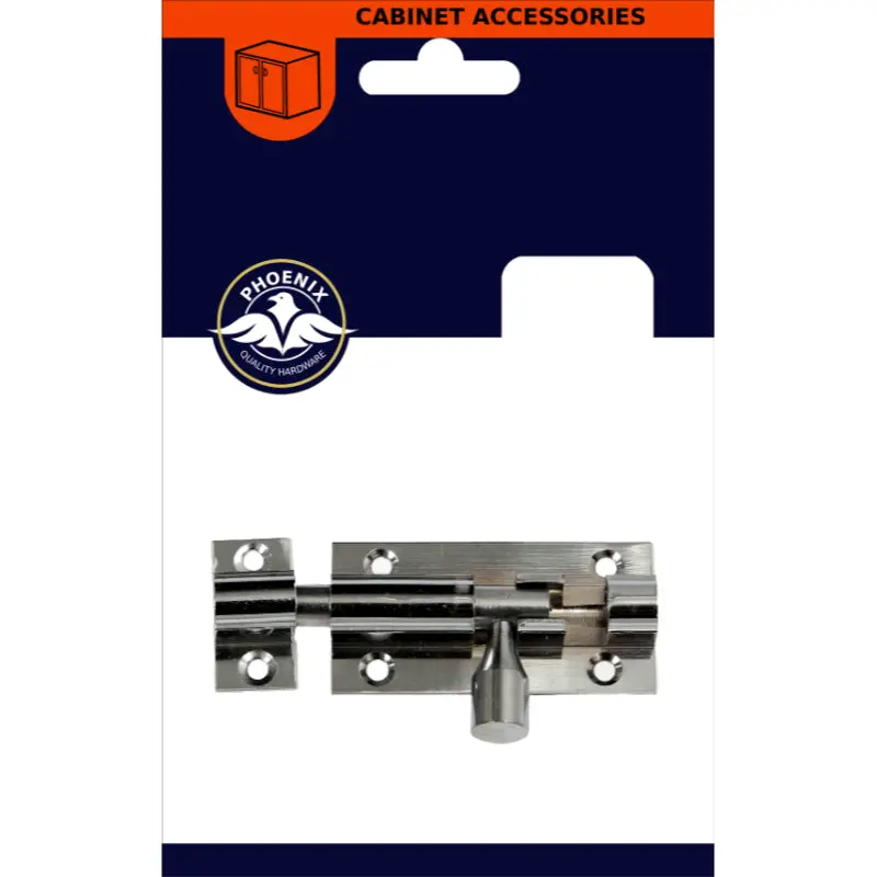2.5-Inch Chrome Barrel Door Bolt – Slim Profile, High-Strength Steel 1