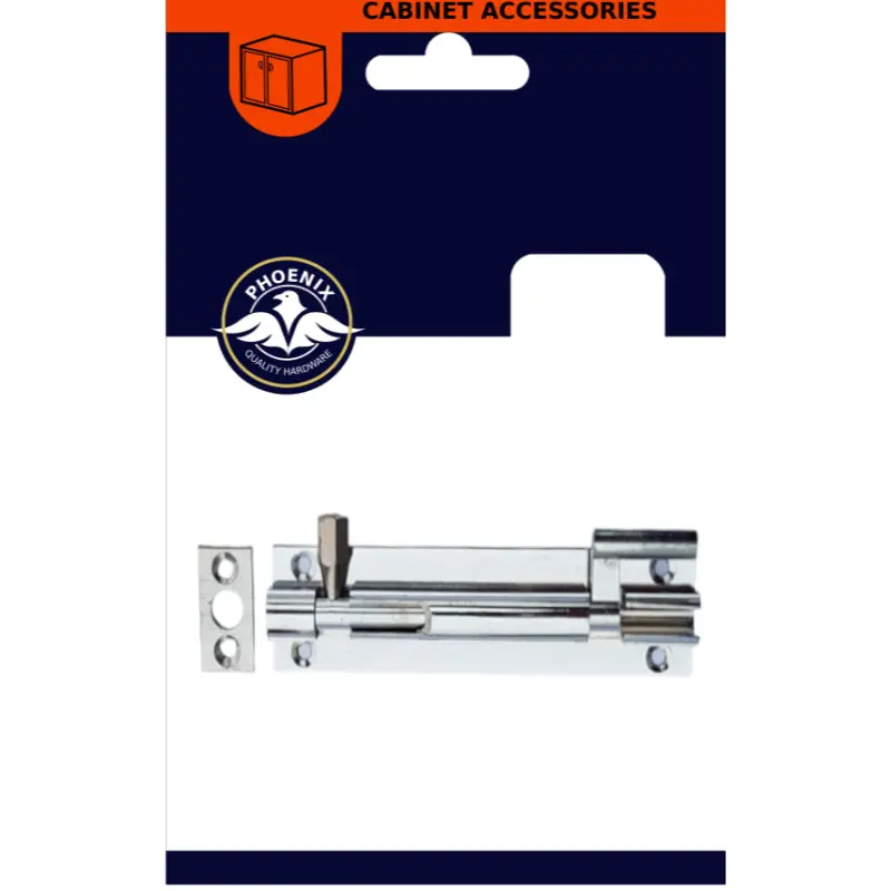 4-Inch Necked Chrome Barrel Door Bolt – Extended Reach Design 1