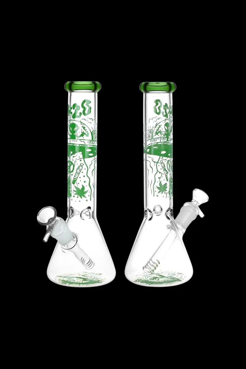 420 Ufo Visitor Glow-In-The-Dark Beaker Bong 1