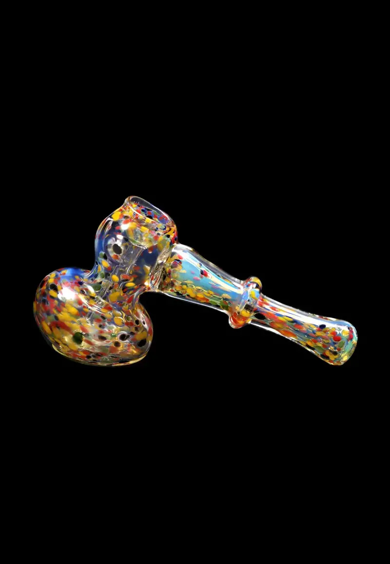 5-Inch Rainbow Frit Hammer Bubbler – Smoke Cartel 1