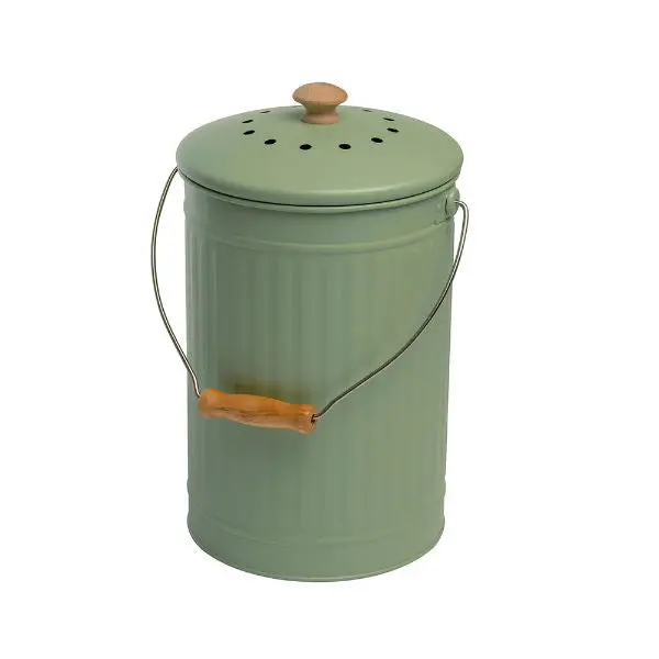 7-Litre Sage-Coloured Compost Bin With Lid 1