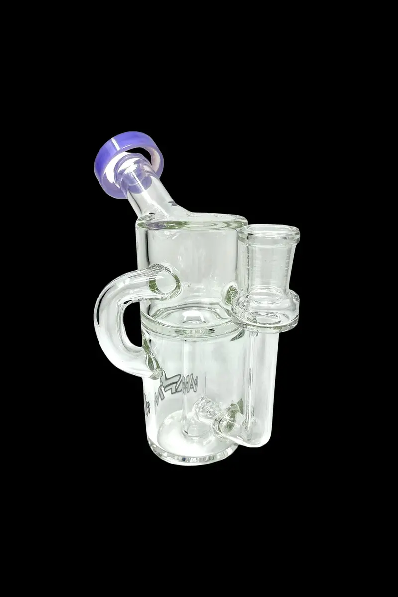 Afm Glass Mini Power Can Recycler Bong – Clear Design 1