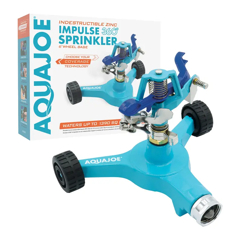 Aqua Joe Aj-Is6Wb Indestructible Metal Impulse Sprinkler – Refurbished (Wheeled 6-Inch Base, Durable Design) 1