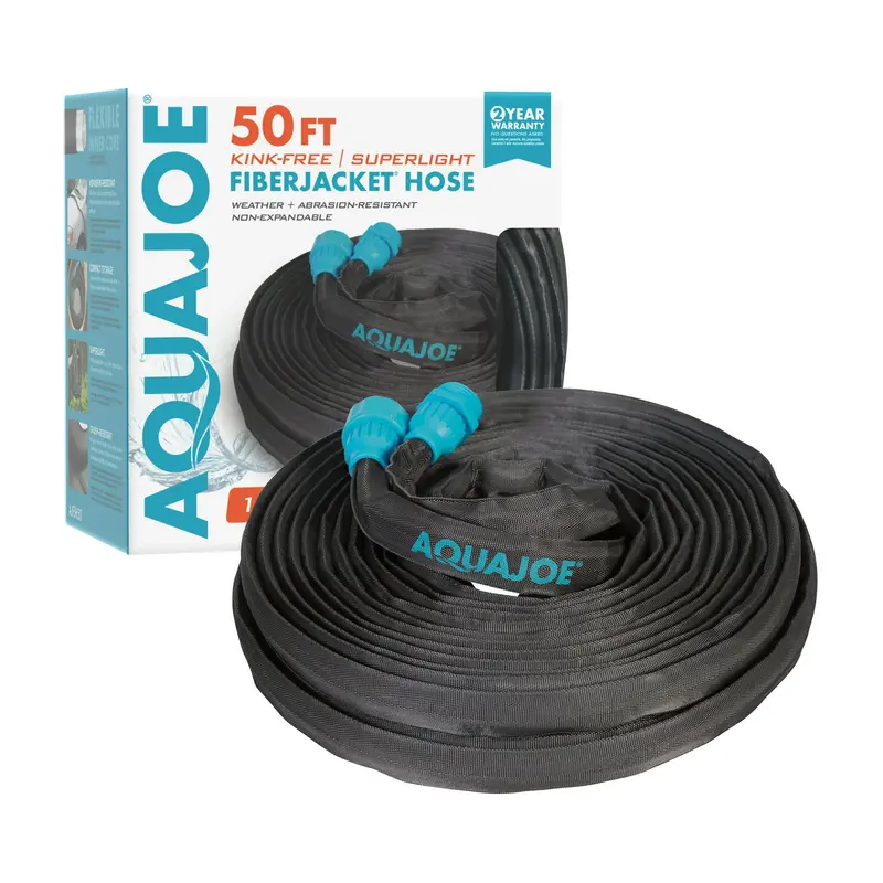 Aqua Joe Ajfjh50 Kink-Free Garden Hose – 50-Foot Ultra-Flexible Fiberjacket (Refurbished) 1