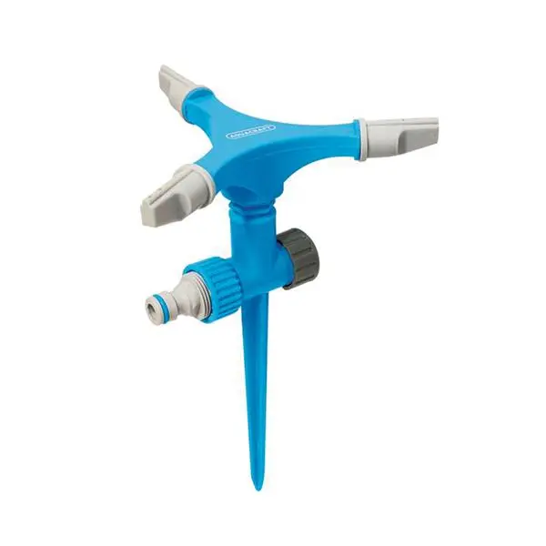 Aquacraft 3-Arm Revolving Garden Sprinkler – Spike-Mounted For Stable Lawn Coverage 1