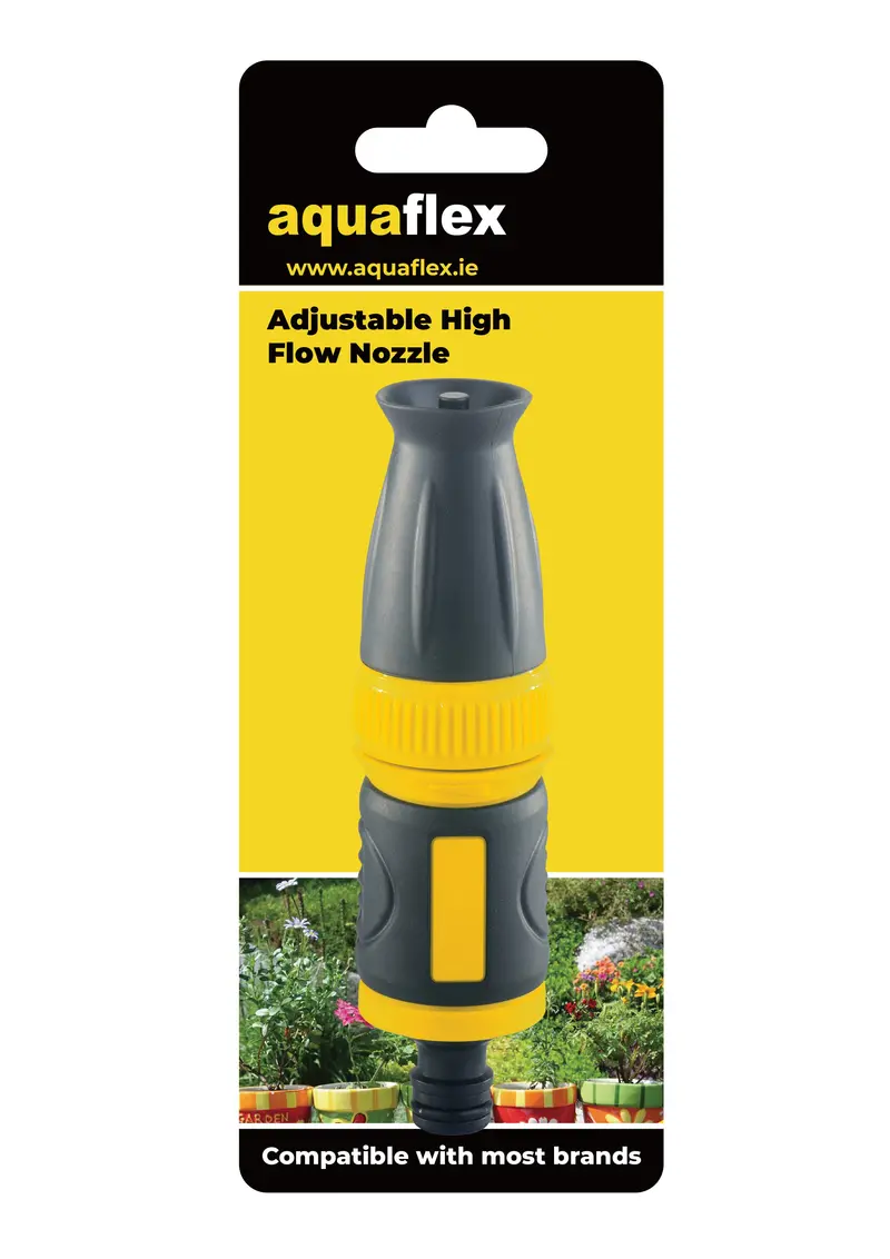 Aquaflex Adjustable High-Flow Garden Hose Nozzle – 1/2 Inch 1