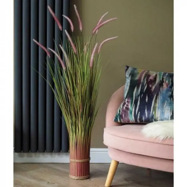 Artificial Lilac Grass Tail Arrangement – 120 Cm Tall Faux Floral Bundle 1