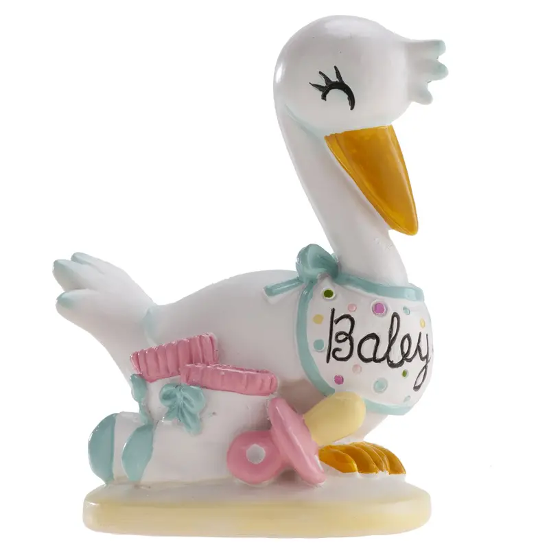 Baptism Decoration – Stork Figurine For Baby Celebrations, 10Cm 1
