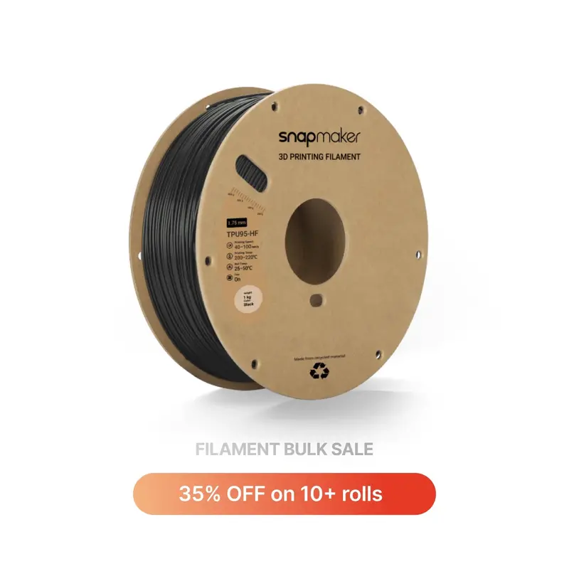 Black High-Flow Tpu95 3D Printing Filament — 1 Kg Spool 1