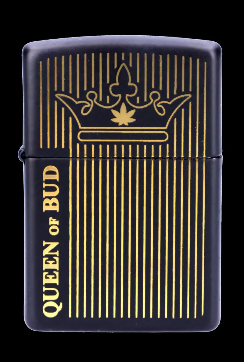 Black Obsidian Vertical Flame Zippo Lighter – Queen Of Bud Collection 1