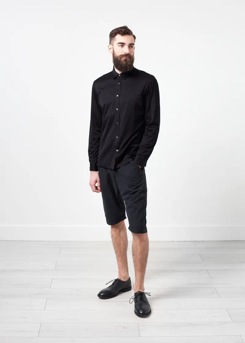 Black Scotland-Style Button-Up Shirt 1