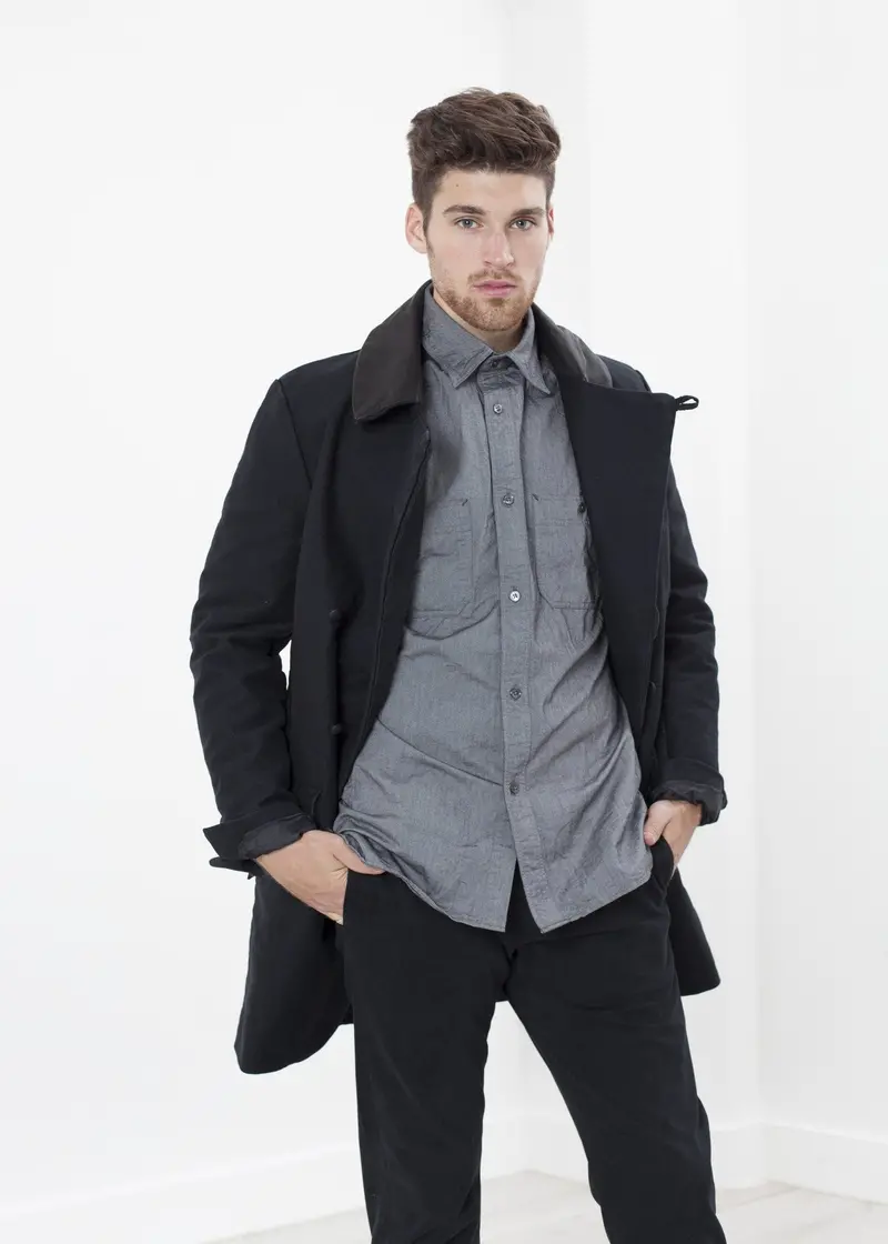 Black Taban Double-Breasted Wool Coat 1