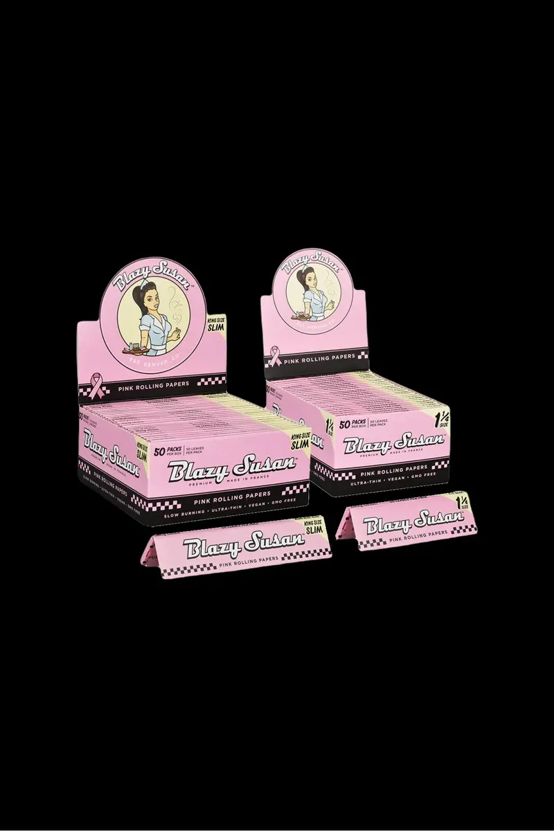 Blazy Susan Pink Hemp Rolling Papers – 50-Count Box 1