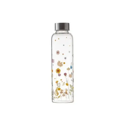 Botanics Reusable Glass Beverage Bottle – 600 Ml, Minimalist Design 1