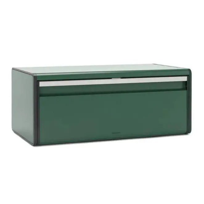 Brabantia Fall-Front Bread Storage Bin – Green Powder-Coated Steel 1