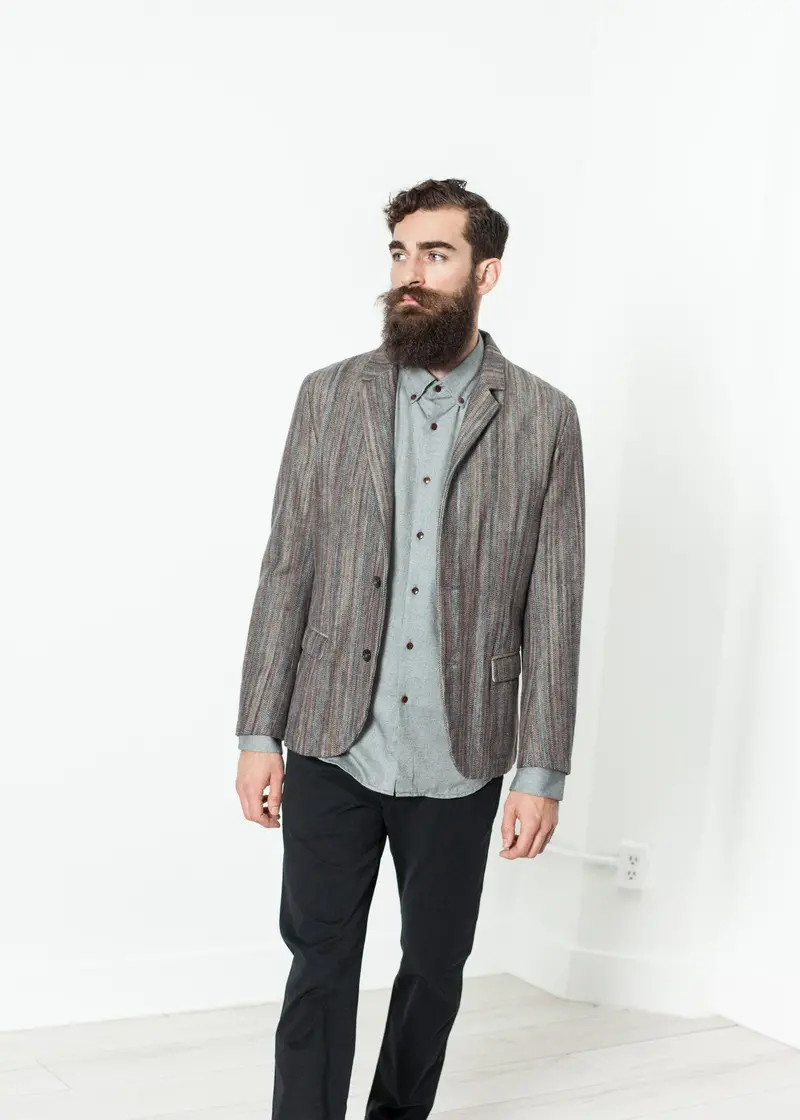 Brown-And-Blue Watercolor-Print Sport Jacket 1