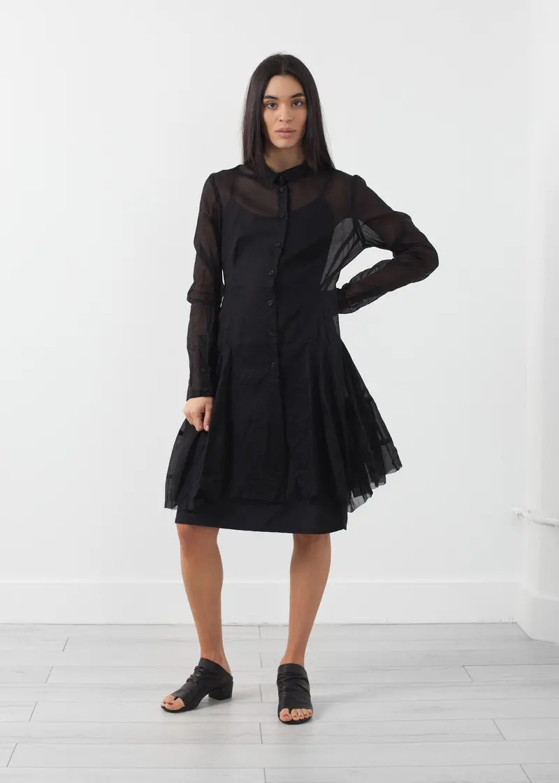 Button-Up Collared Midi Dress 1