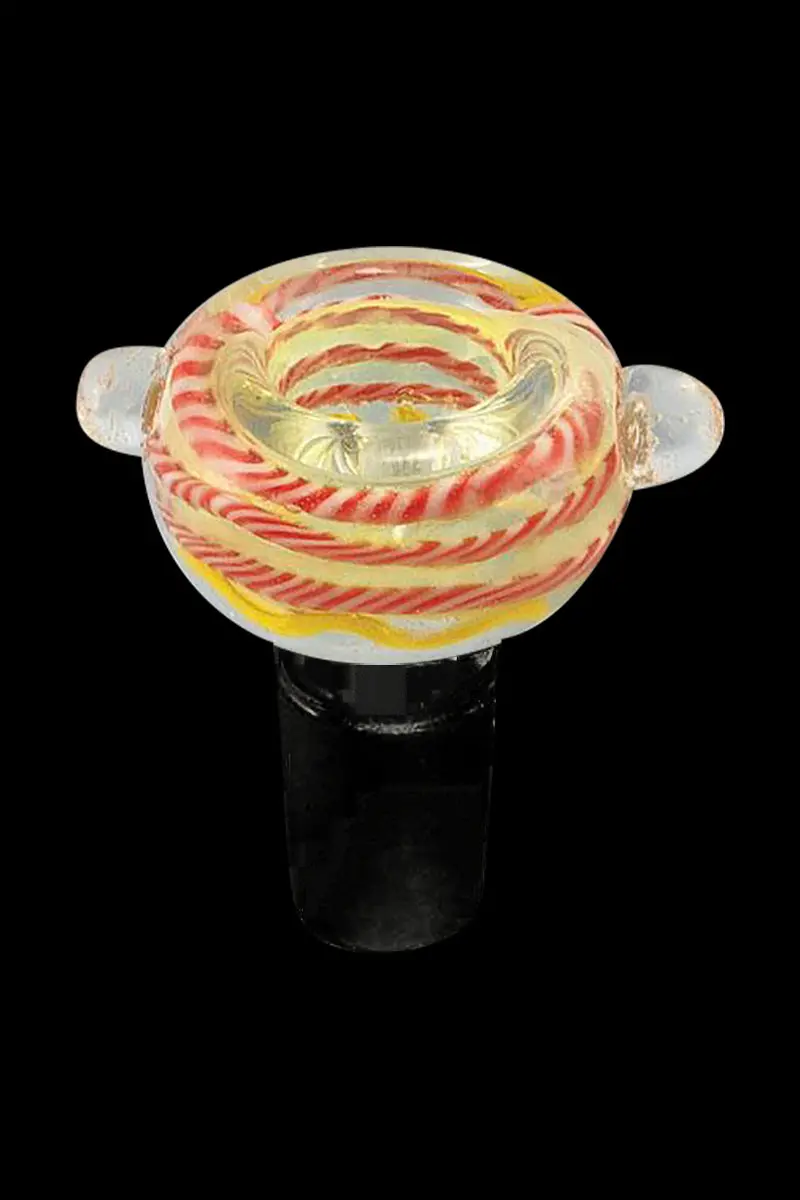 Candy-Striped Worked Borosilicate Glass Bowl 1