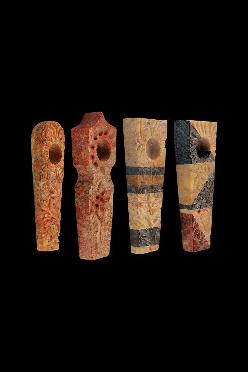 Carved Marble Pipe Set – 8-Piece Natural Stone Collection 1