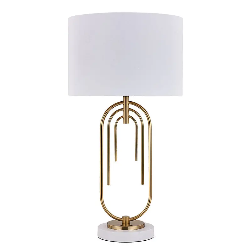 Casa Home Matt Brass Table Lamp With Soft White Fabric Shade 1