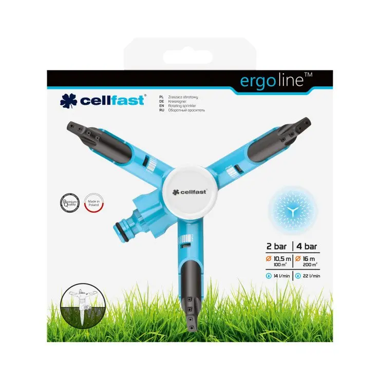 Cellfast Ergoline Rotating Sprinkler – Dual-Zone Watering With Precision Control 1