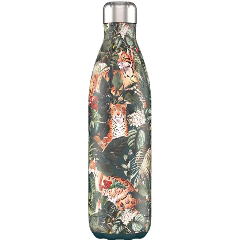 Chillys Leopard-Print Stainless Steel Water Bottle – 500Ml 1