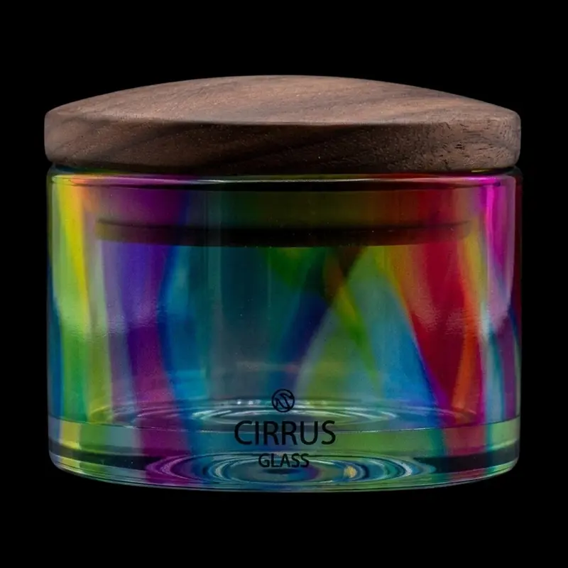 Cirrus Glass Storage Jar – Rainbow Colorway 1