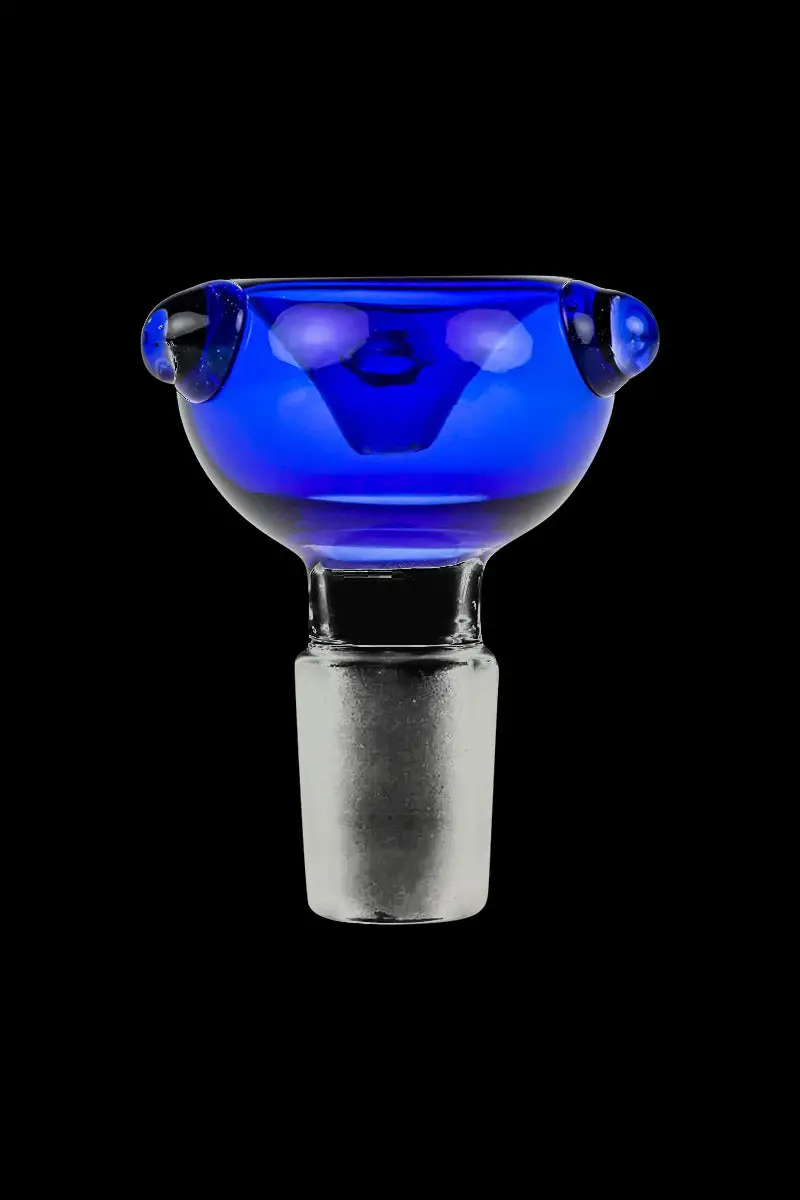 Cobalt Blue Glass Pipe Bowl With Marbled Glass Accents 1