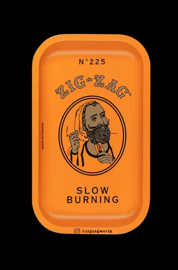 Compact Orange Metal Rolling Tray By Zig-Zag 1