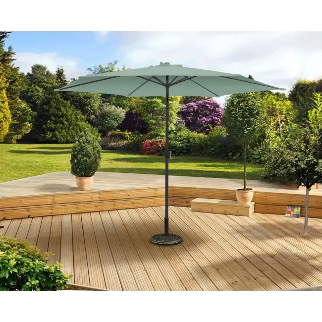 Crank-And-Tilt 3-Meter Outdoor Parasol In Mint Green 1