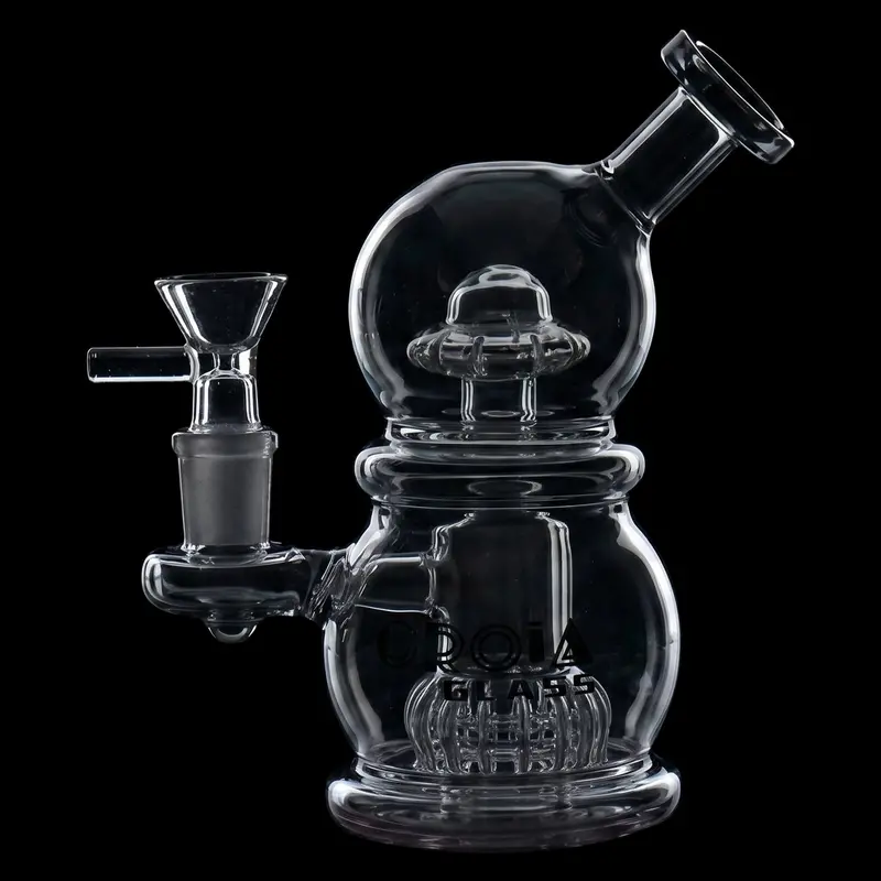 Croia Glass 6-Inch Mini Egg Dab Rig Featuring Crown Perc
