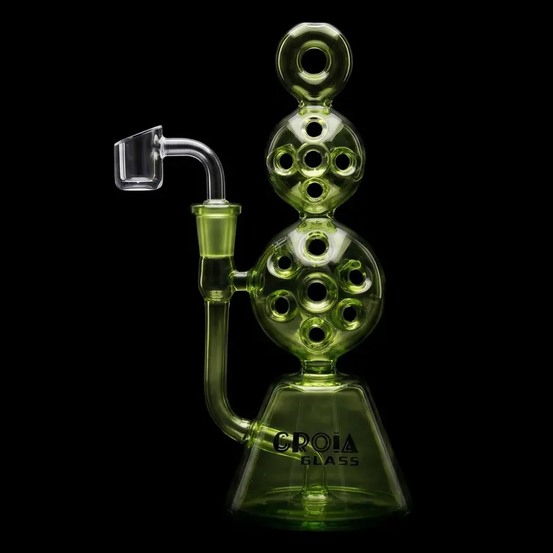 Croia Glass 8-Inch Triple-Stack Swiss Perc Recycler Dab Rig 3