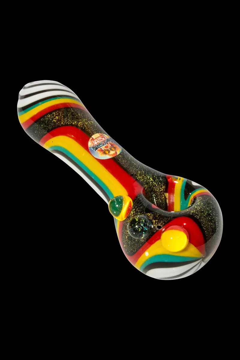 Crush Dichroic Hand Pipe With Textured Colorful Grip 4