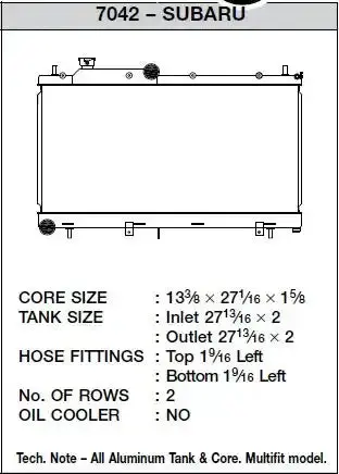 Csf 7095 Race-Spec 2-Row Aluminum Radiator — 42Mm Core Thickness 1