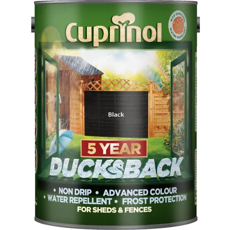 Cuprinol Ducksback Protective Exterior Paint – Classic Black 1