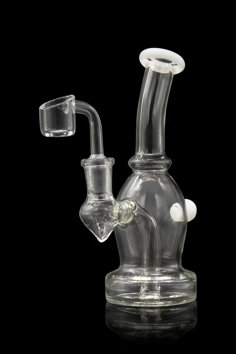 Curved Dab Rig With Color-Accented Base – Dewdrop Series 1