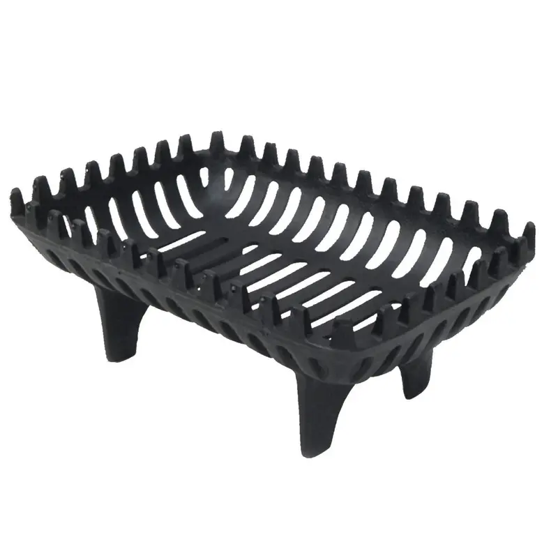 De Vielle Black 18-Inch Cast Iron Fire Grate Basket 1