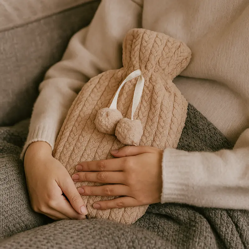 De Vielle Sherpa-Lined Hot Water Bottle – Soft-Touch Assorted Colours 1