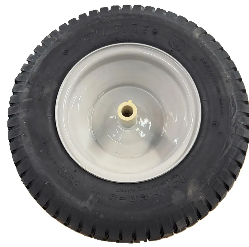Deli Turf Tire – 16X6.50-8, 4-Ply Tubeless Lawn And Garden Tire Mounted On Rim 1