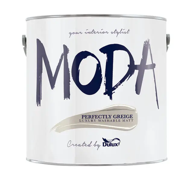 Dulux Moda Perfectly Greige Paint – 2.5L Versatile Taupe-Grey Interior Finish 1