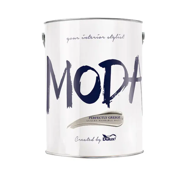 Dulux Moda Perfectly Greige Paint – 5L Balanced Taupe-Grey Interior Finish 1