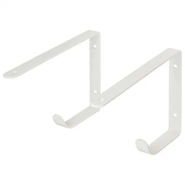 Duraline Hook-Integrated Shelf Bracket – White, 22X14.5Cm, 3Mm Slim Design 1