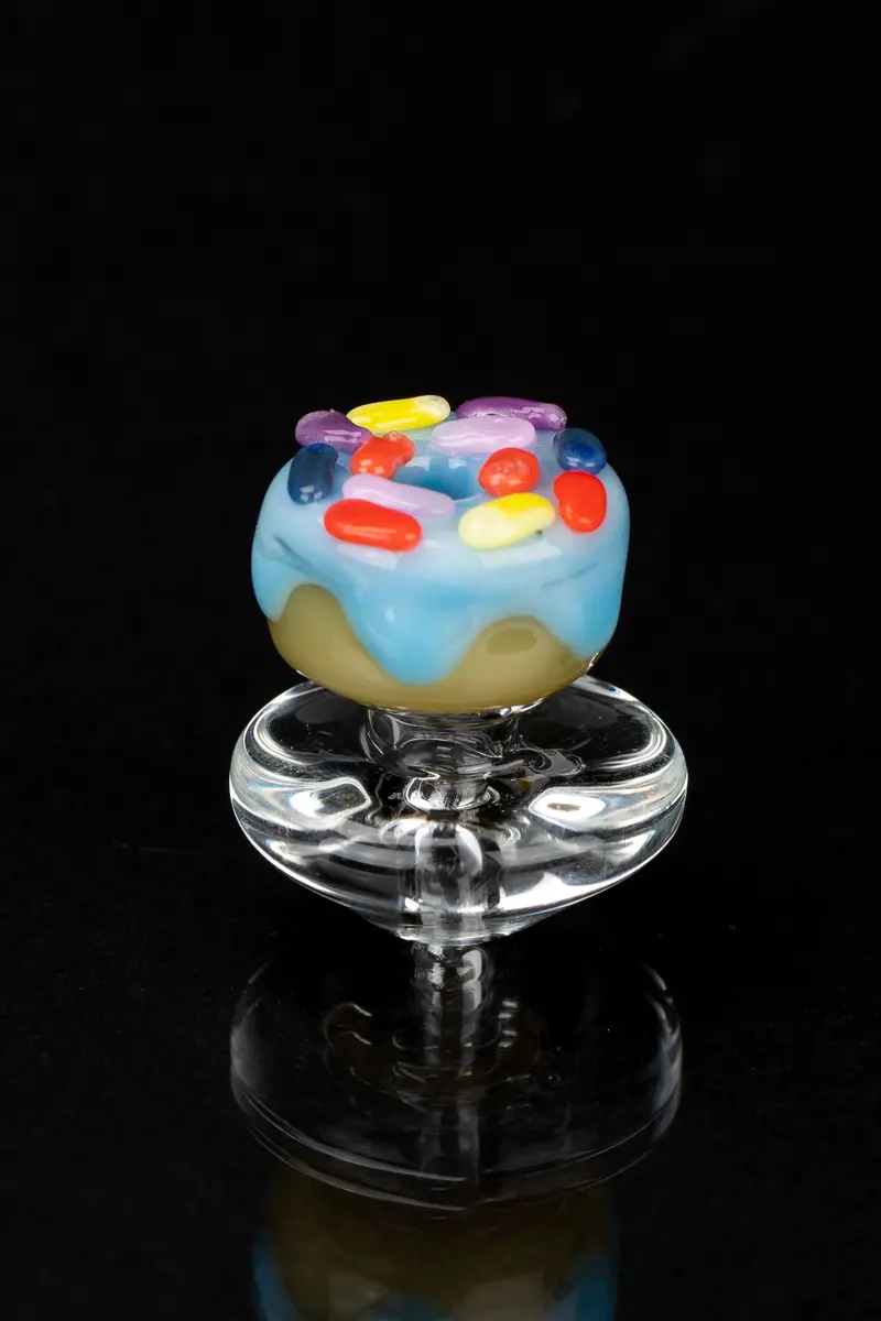 Empire Glassworks Blue Donut Carb Cap For Puffco Peak 1