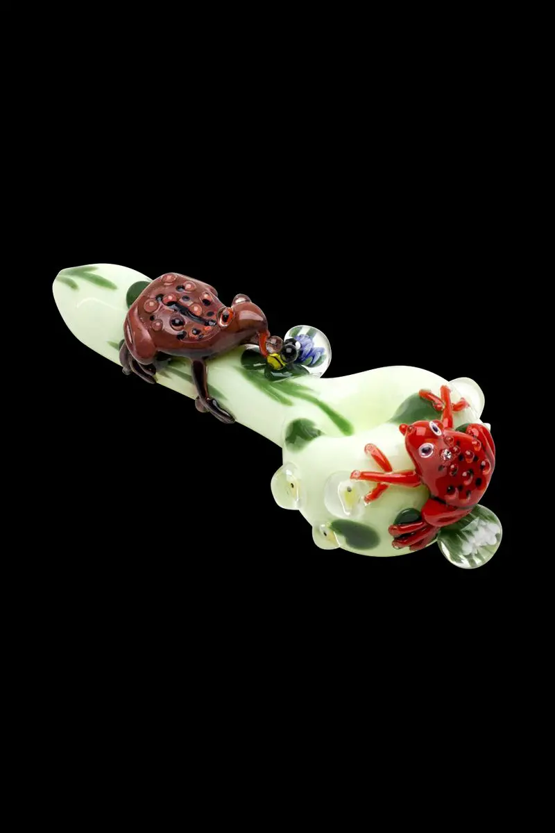 Empire Glassworks Ribbit Spoon Pipe – Miniature Frog-Themed Hand Pipe In Colored Glass 1