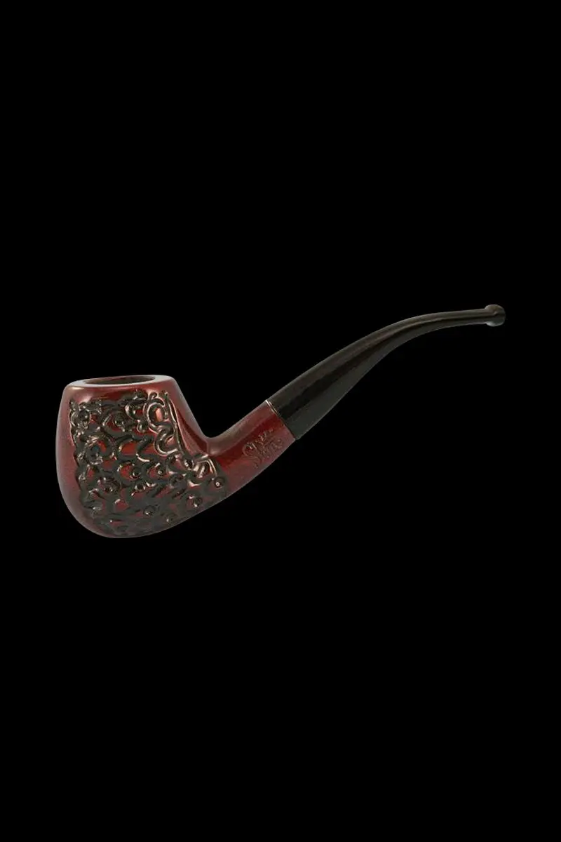Engraved Bent Apple Tobacco Pipe – Pulsar Rosewood Smoking Pipe 1