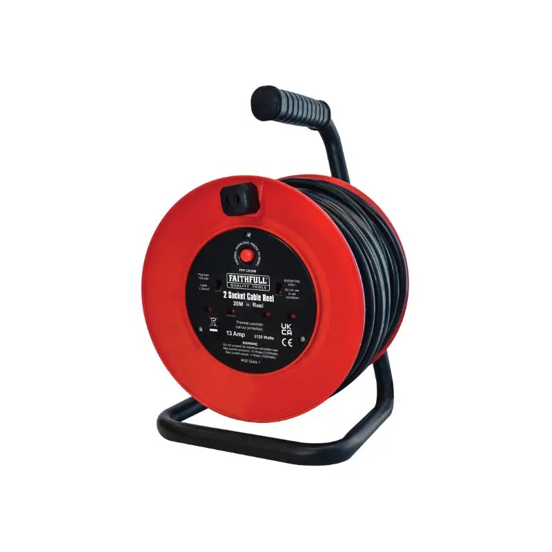 Faithfull 20-Metre 230V 13A Cable Reel With Built-In Circuit Breaker 1