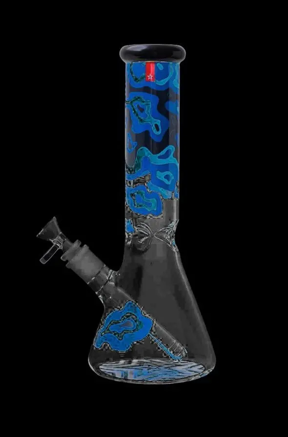 Famous Design-Fabric Printed Glass Bong – Unique Visual Pattern 1