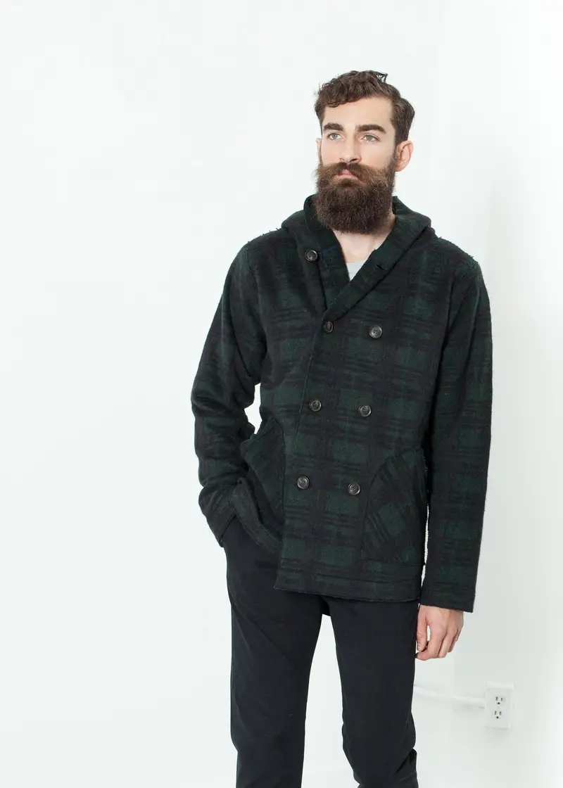 Forest Plaid Double-Breasted Hoodie 1